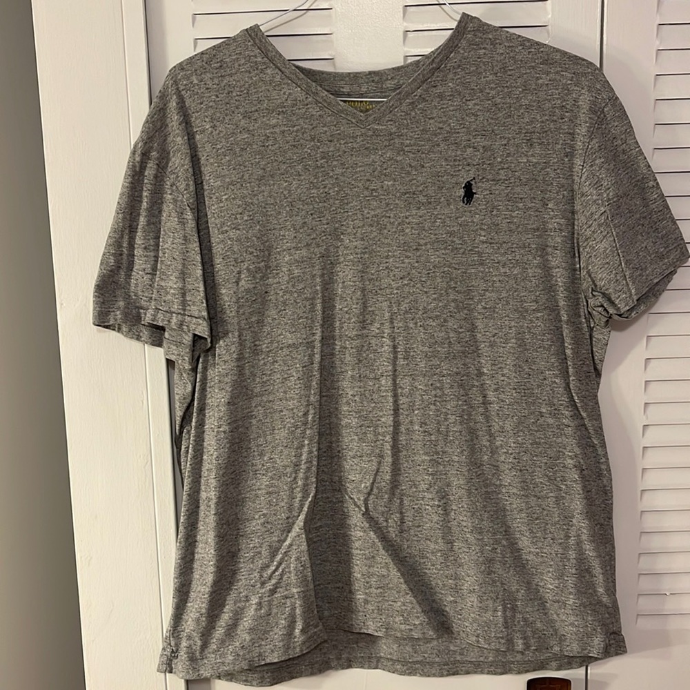 Men’s Heather Gray V-Neck Polo T-shirt